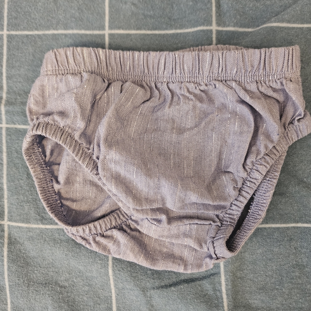 3/$6 Blue With Silver Strips Baby Bloomers Diaper Cover